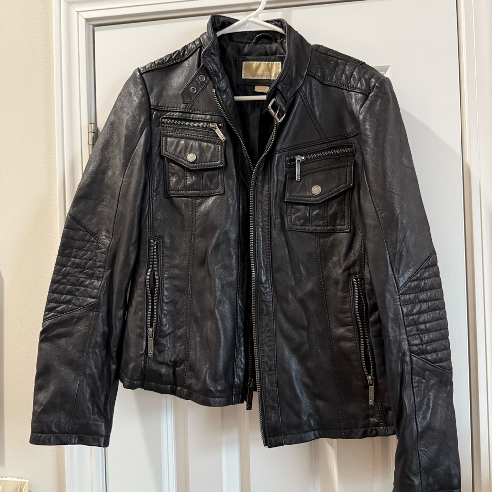 michael kors leather jacket